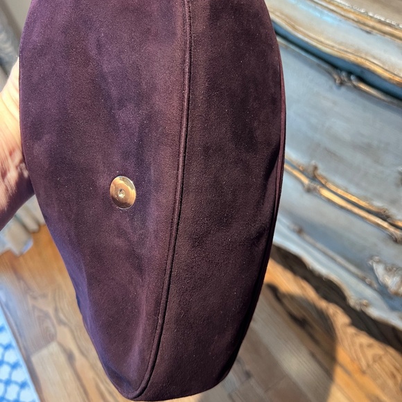Escada Deep Plum Suede Baguette - Picture 7 of 8